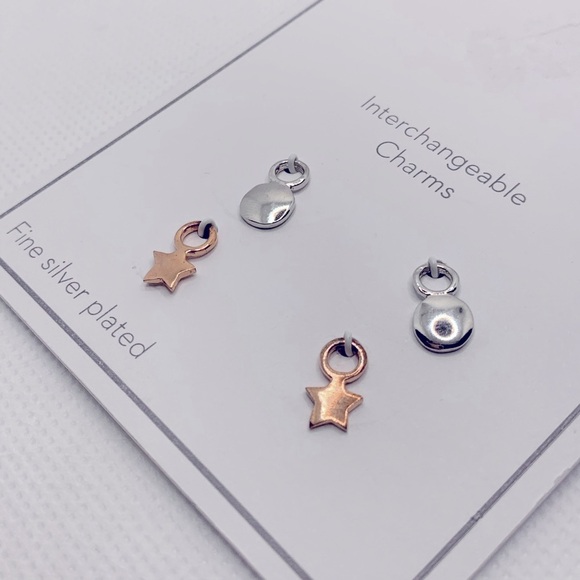 Gold and Silver Interchangeable Earrings Set with Charms - Picture 3 of 8